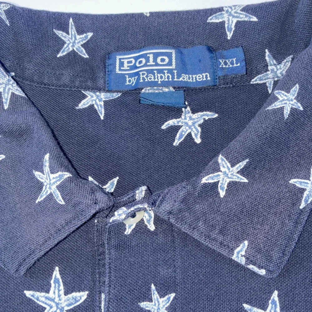 Polo Ralph Lauren Polo Starfish Design Nautical Beach Wear Men's XXL Blue